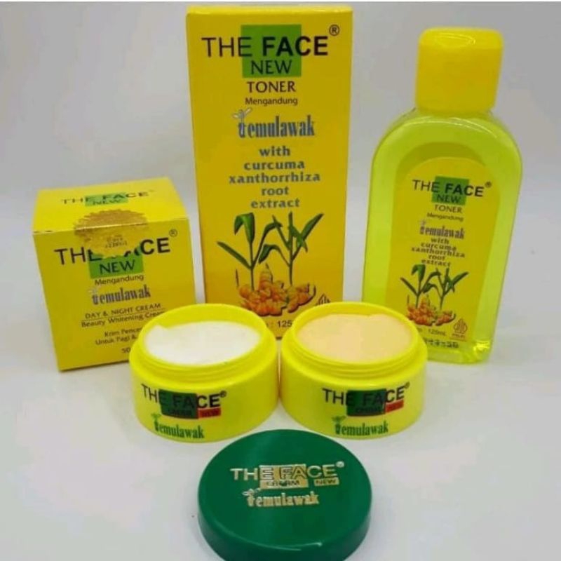 paket cream dan toner temulawak the face original bpom