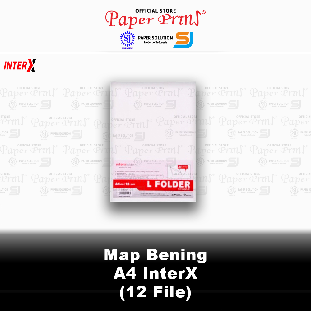 

Map Bening L Folder One A4 InterX Clear - 1 Pack 12 Sleeves