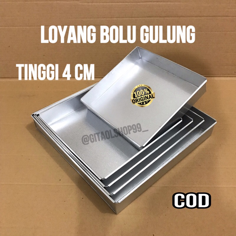 Loyang Bolu Gulung Lapis Legit Kotak Mini 20x20x4 cm 1 SET 5 Pcs Cetakan Kue Anti Lengket