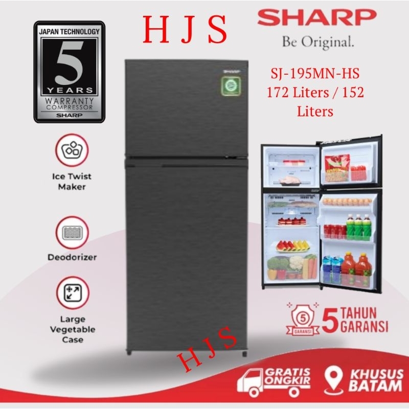 KULKAS SHARP 2 PINTU SJ-195MN-HS /SJ-195MN