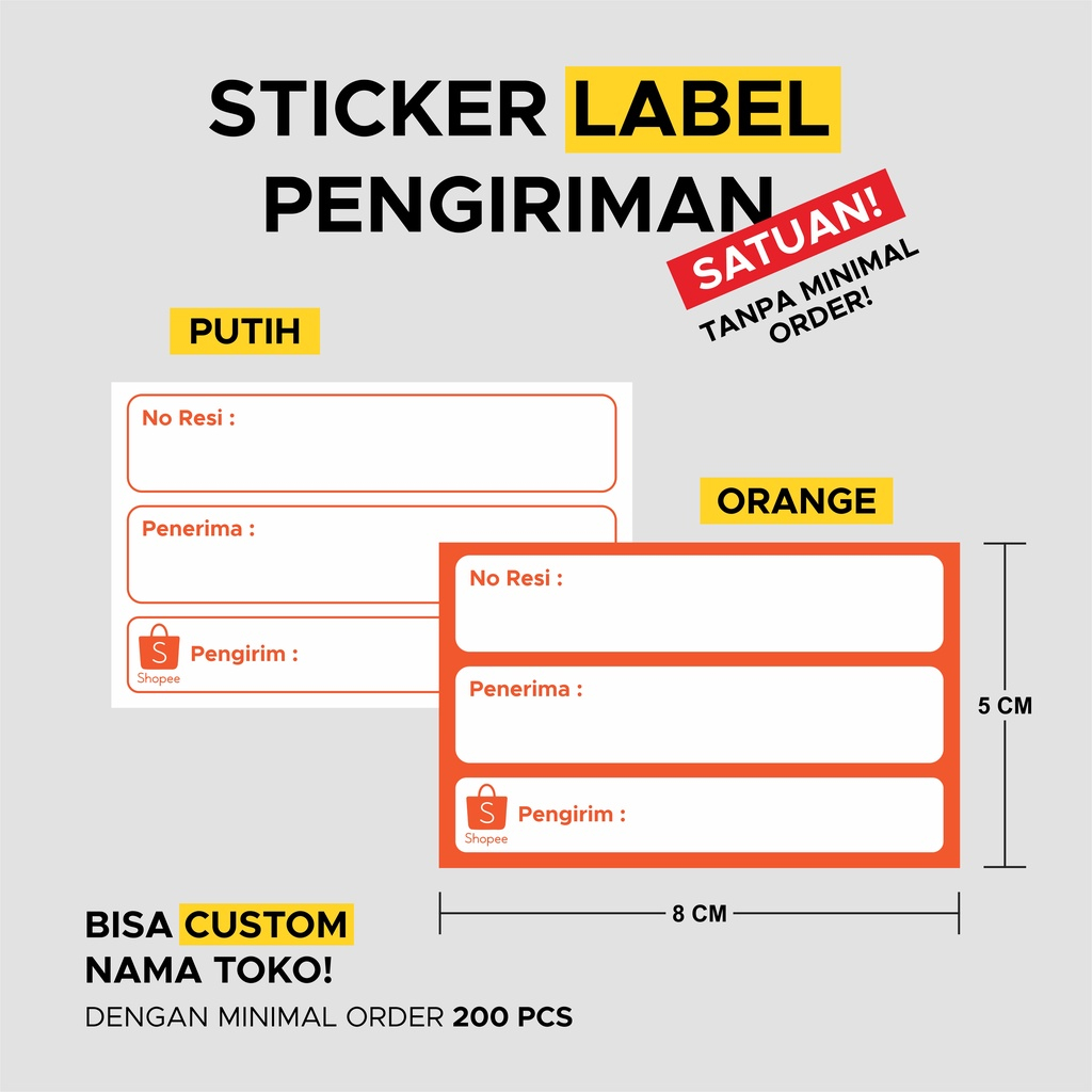 

(Satuan) Sticker Label Pengiriman Shopee 1pc
