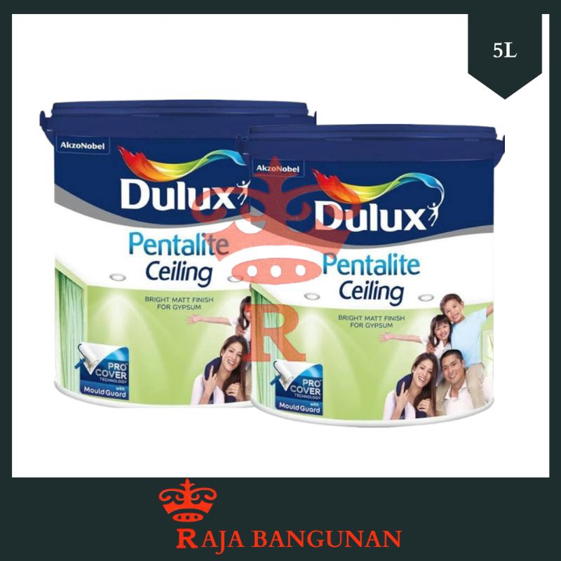 Dulux Pentalite Ceiling White Supermatt Plafon Dulux Cat Plafon Warna Putih - 5L
