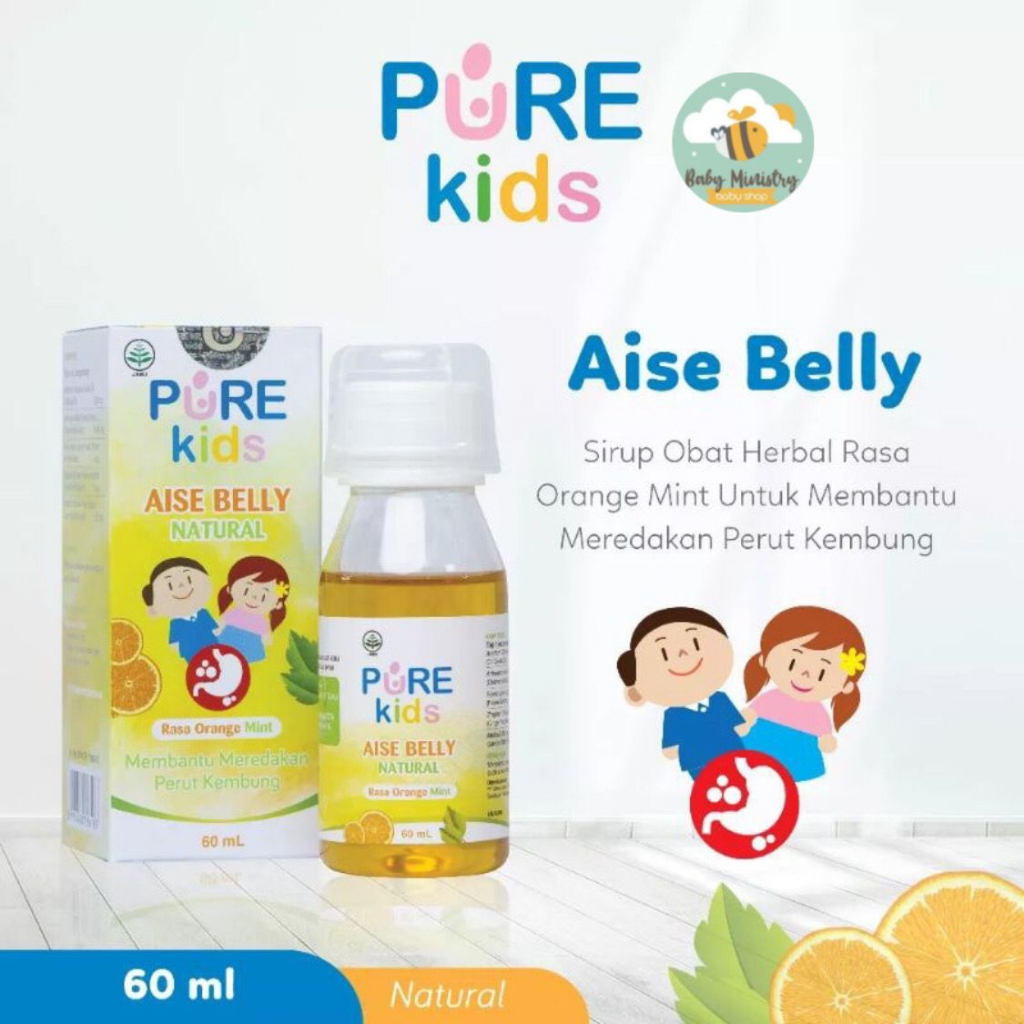 PURE KIDS Aise Belly Natural Orange Untuk perut kembung / botol 60ml / sachet 10ml / obat sirup maag