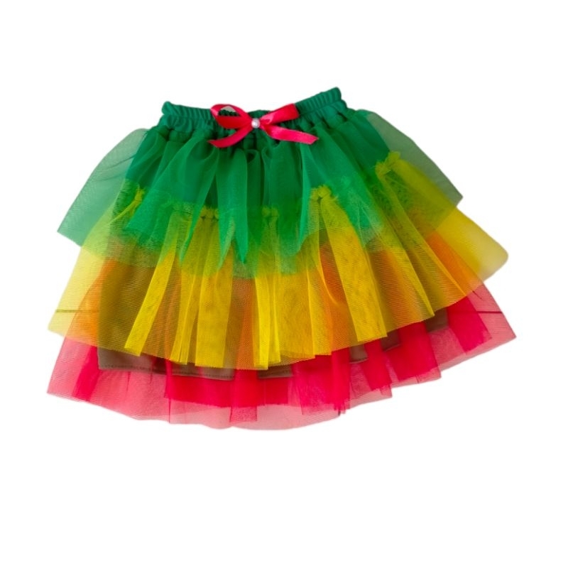 gbm - rok tutu anak murah - rok natal ijo kuning merah
