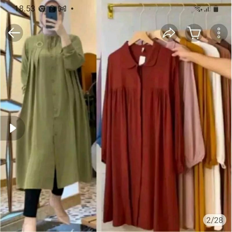 TUNIK FARA JUMBO CRINKLE AIRFLOW PREMIUM/TUNIK WANITA MASAKINI