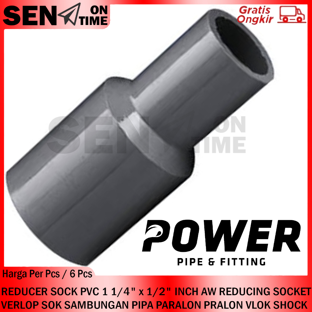 VLOK SOK 1 1/4" X 1/2" VERLOP SOCK REDUCER PVC 1 1/4X1/2 INCH REDUCING SOKET INCREASING SOCKET 11/4 