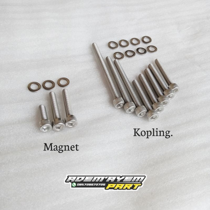 Baut L Stainless Bak Kalter Magnet Kopling  Honda Win 100 Tahan karat