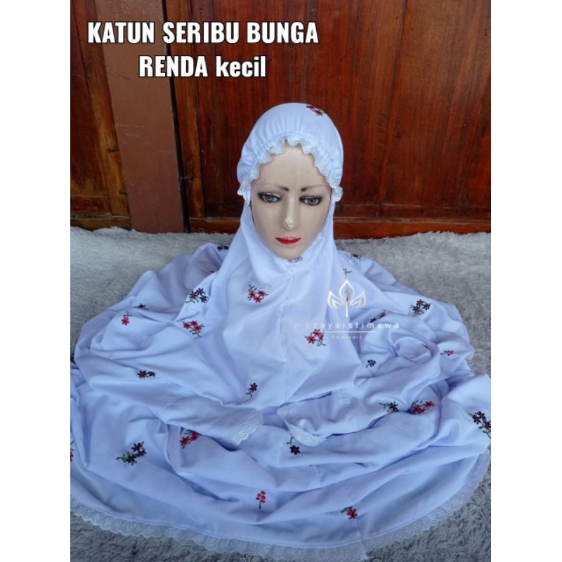 Mukena terusan katun seribu bunga renda kecil