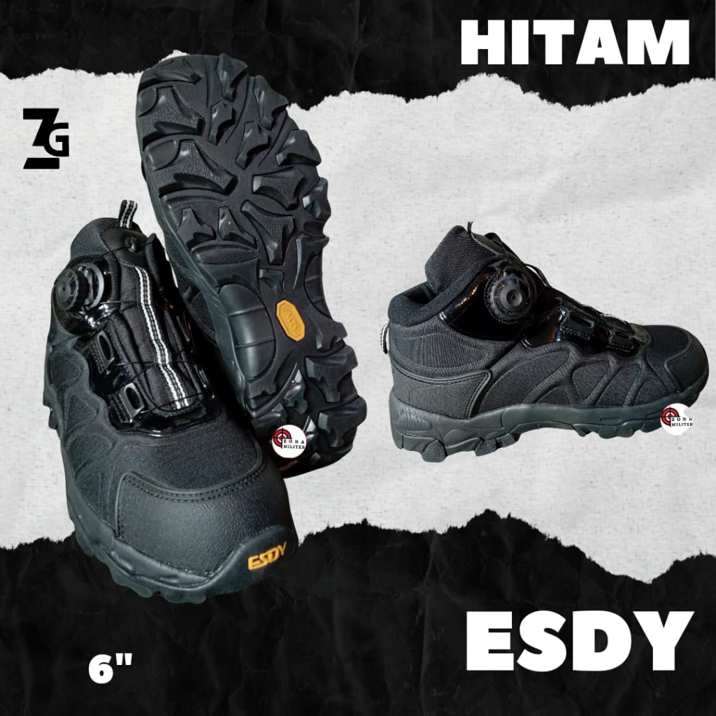 Sepatu ESDY Putar tactical army boots 6" black import