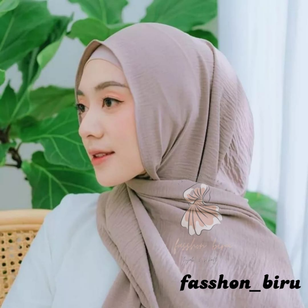 fasshon biru PASHMINA CRINKLE AIRFLOW COTTON SHAWL PREMIUM | PASHMINA PASHMINA CRINKLE AIRFLOW (PREM