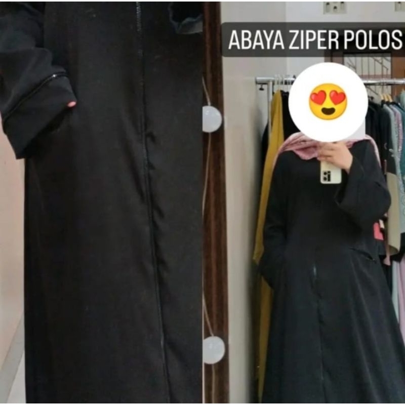 Abaya ziper resleting kak yam collection