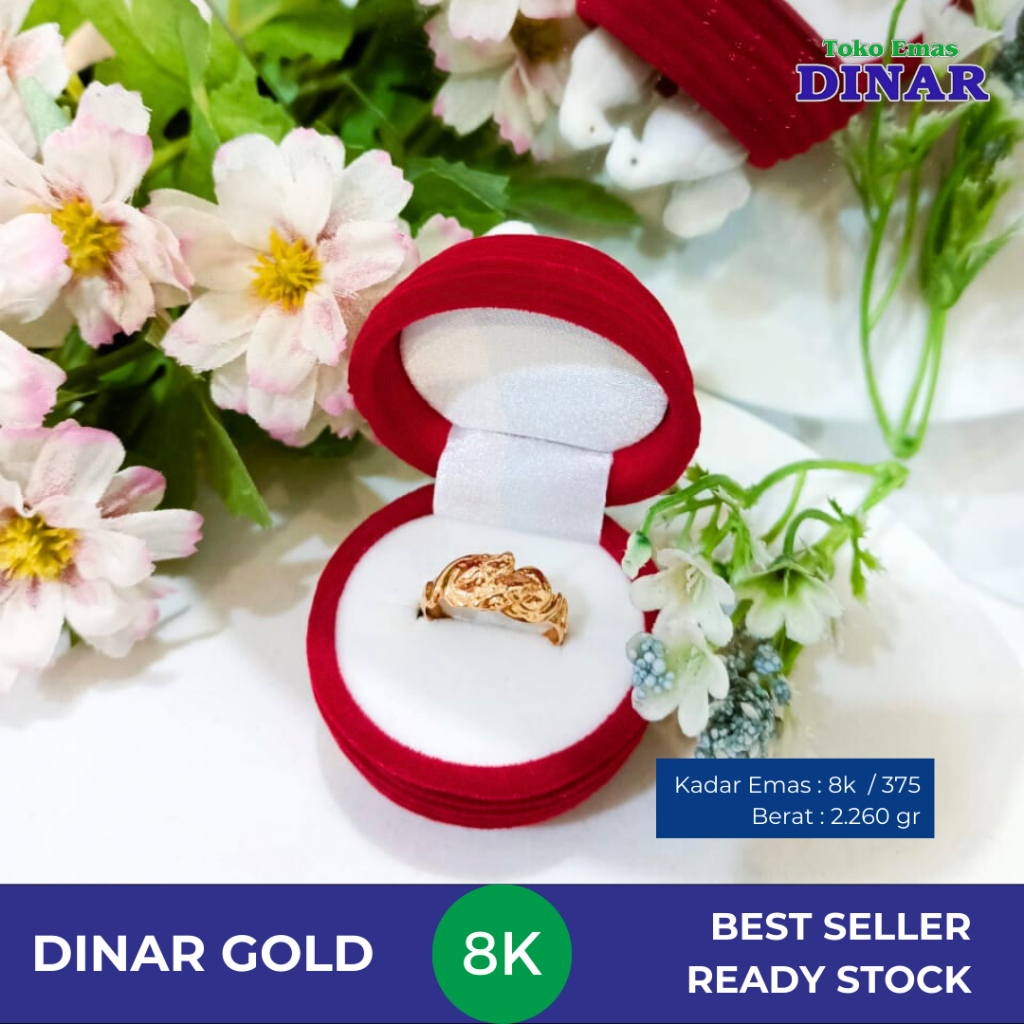 CINCIN MODEL ULAN ULAN SLEP - EMAS MUDA - KADAR 8K/375