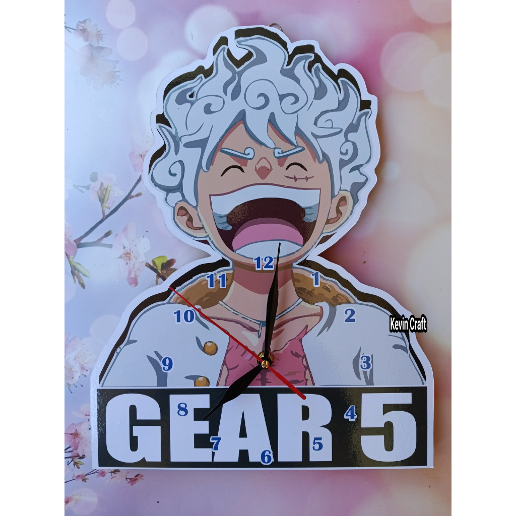 Jam dinding unik tempel tembok anime luffy gear 5