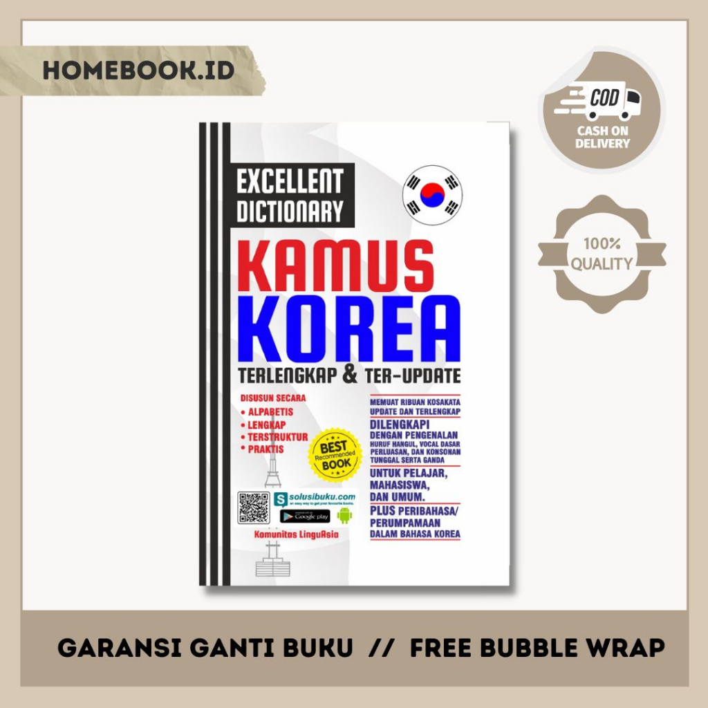 KAMUS : Excellent Dictionary ‘Kamus Korea’ : Buku Bahasa Korea : Kamus Bahasa Korea : Buku Bahasa
