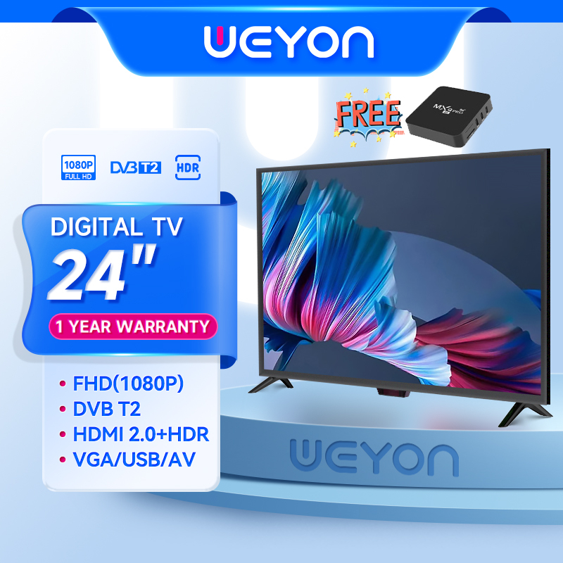 WEYON TV LED 24 inch HD Ready Smart TV Televisi LED With STB