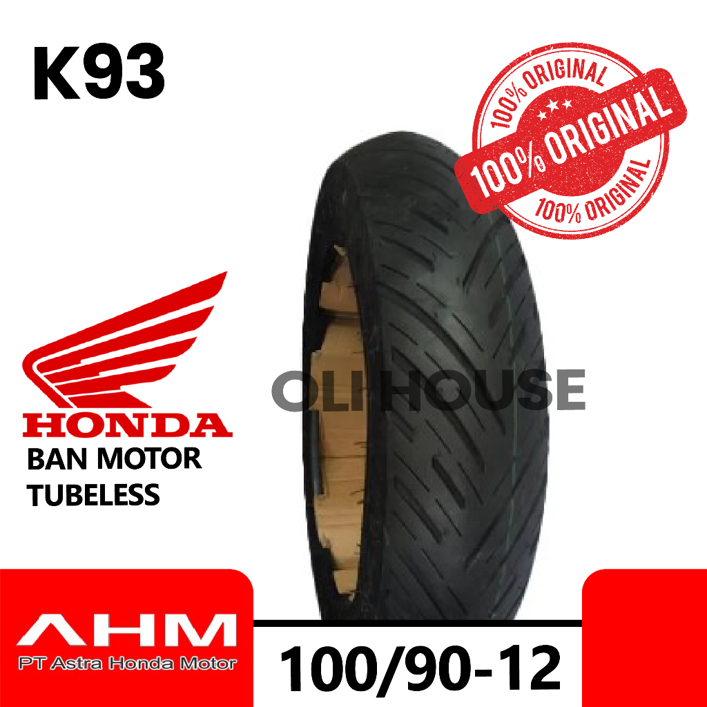 BAN MOTOR MATIC FEDERAL AHM K93 RING 12 UKURAN 100/90 TUBELESS