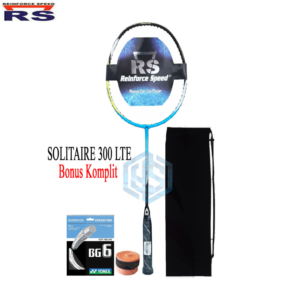 Raket Badminton RS Solitaire 100 200 300 500 600 LTE Bonus Komplit