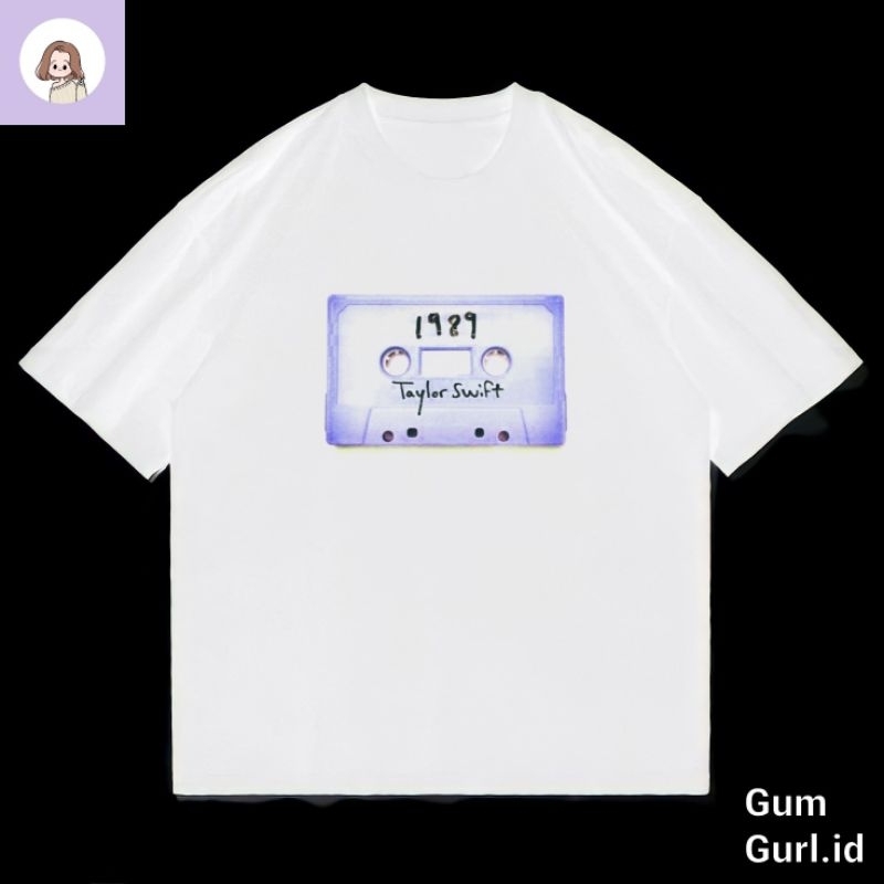 KAOS BAJU T SHIRT TAYLOR SWIFT 1989 KASET VINTAGE OVERSIZE HOMAGE RAP TEE