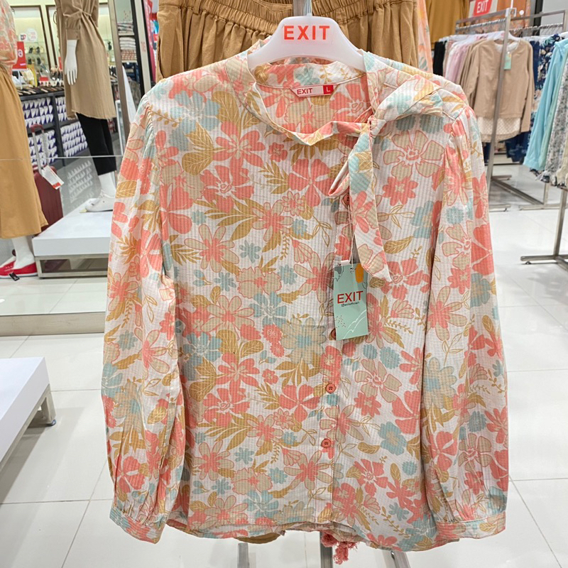 Exit Atasan Blouse Pita Motif Bunga Wanita