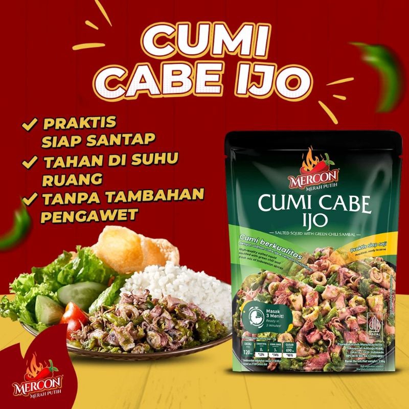 

Mercon Merah Putih - Cumi Cabe Ijo/Cakalang/Cumi Jerit/Ceker Mercon