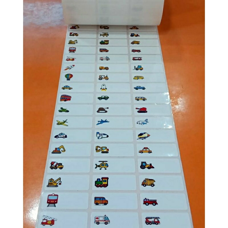 

Stiker Label Nama Anti Air Name Sticker Waterproof Transportasi