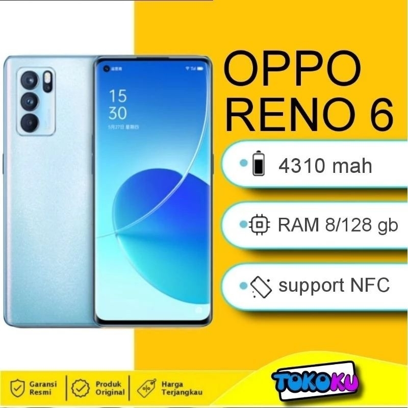 OPPO RENO 6 4G 8/128 GB GARANSI RESMI INDONESIA