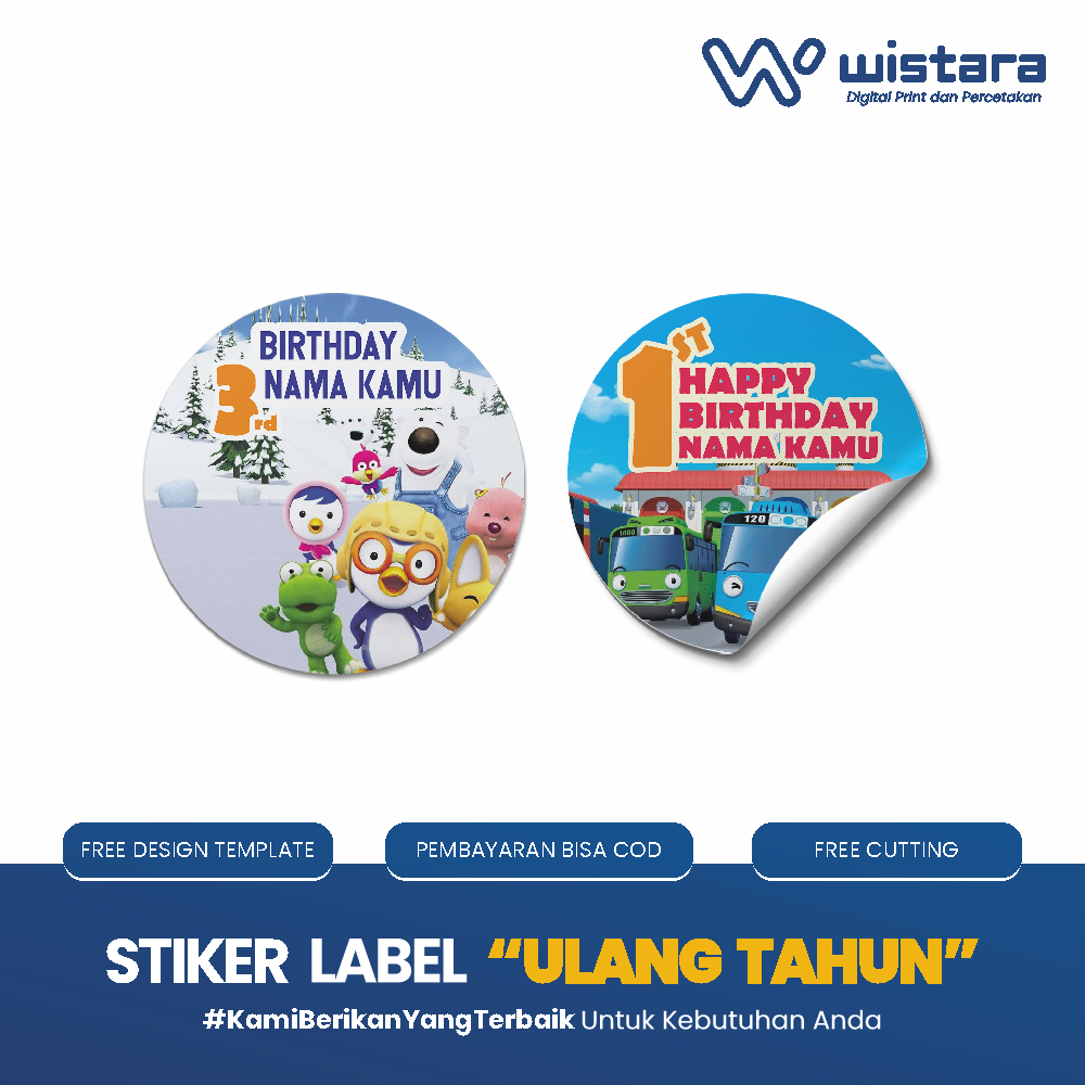 

Stiker Ultah Ulang Tahun Anak Custom Free Cutting Custom