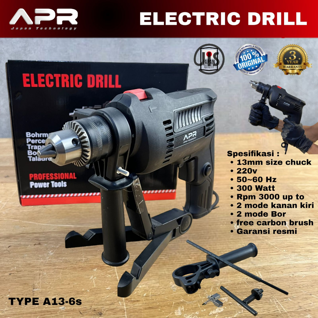 BOR LISTRIK APR Japan TYPE A13-6s mesin bor beton besi tembok kayu impact drill