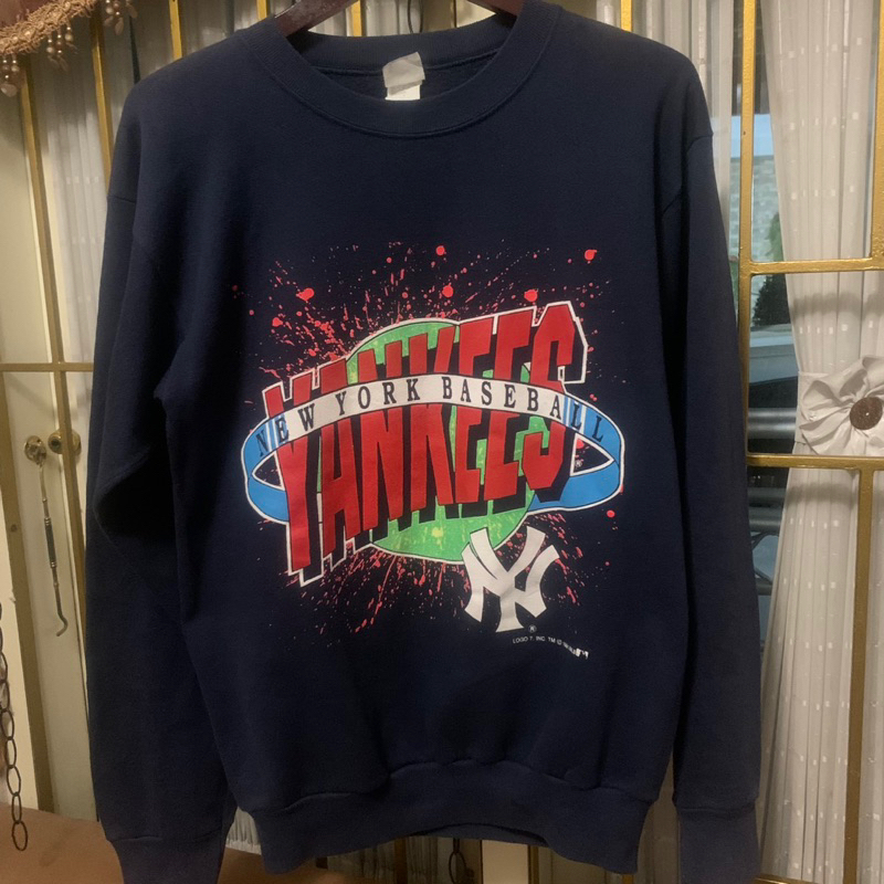 Sweater crewneck MLB vintage yankees copyright 1991  size M (69x51) mulus