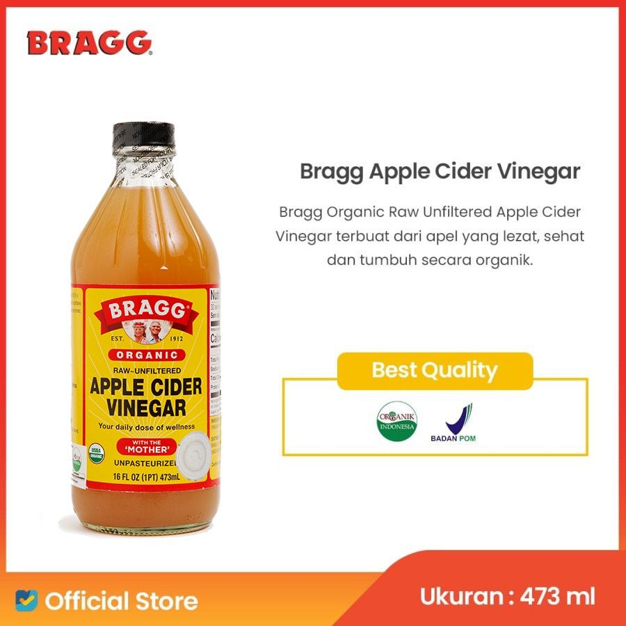 

Bragg apple cider vinegar with mother 473ML - cuka sari apel murni organik original untuk kesehatan , diet & toner wajah - obat pelancar lancar bab dewasa , maag / mag , gerd , asam lambung herbal