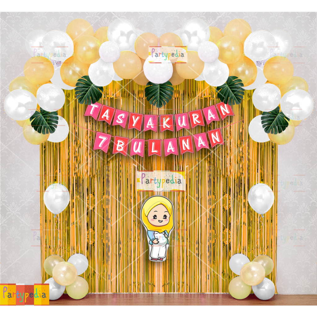 BACKDROP DEKORASI TASYAKURAN 7 BULANAN KEHAMILAN