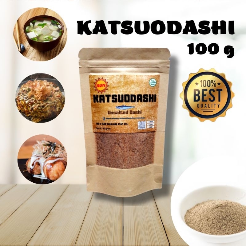 

Katsuodashi 100 gram Katsuodashi halal Unsalted dashi Dashi Bonito powder Katsuodashi Dashi ramen Kaldu ikan Serbuk Ikan bonito Bahan masakan Jepang Bumbu masakan Katsuodashi Asli