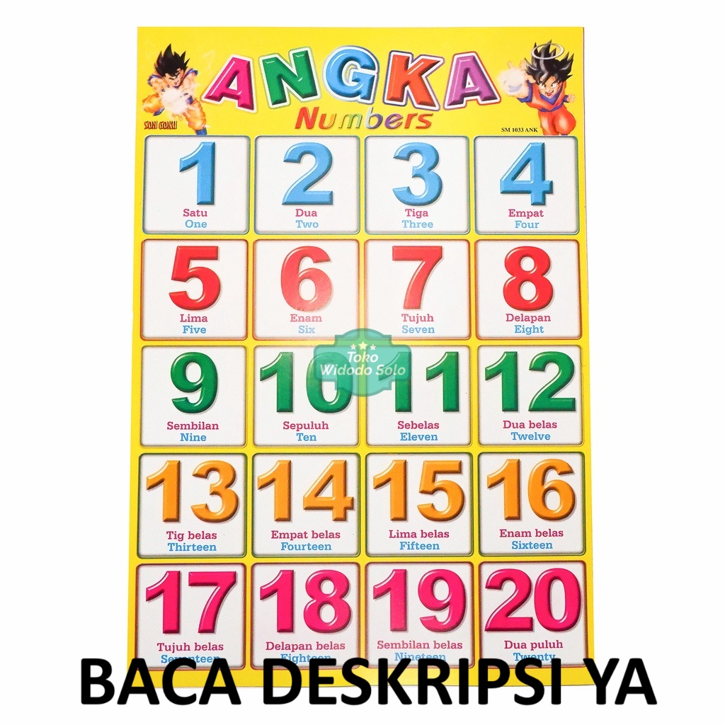 

Poster Edukasi Numbers 1 sampai 20 35x50cm - 1 Lembar