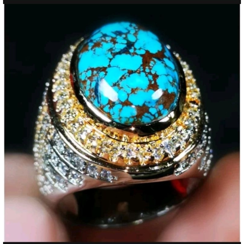 Pirus Persia Antik Ring Alpaka Tabur Zircon
