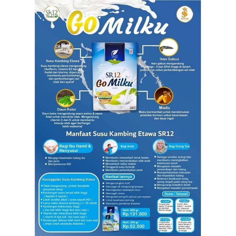 

ENAK SUSU KAMBING ETAWA/GOMILKU SR12/SUSU KAMBING ETAWA SR12