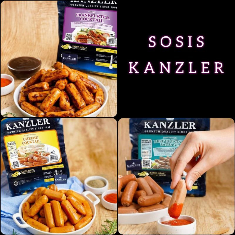 

kanzler sosis cocktail beef 250gr | beef 500gr | Frankfurter 500gr | cheese 500gr