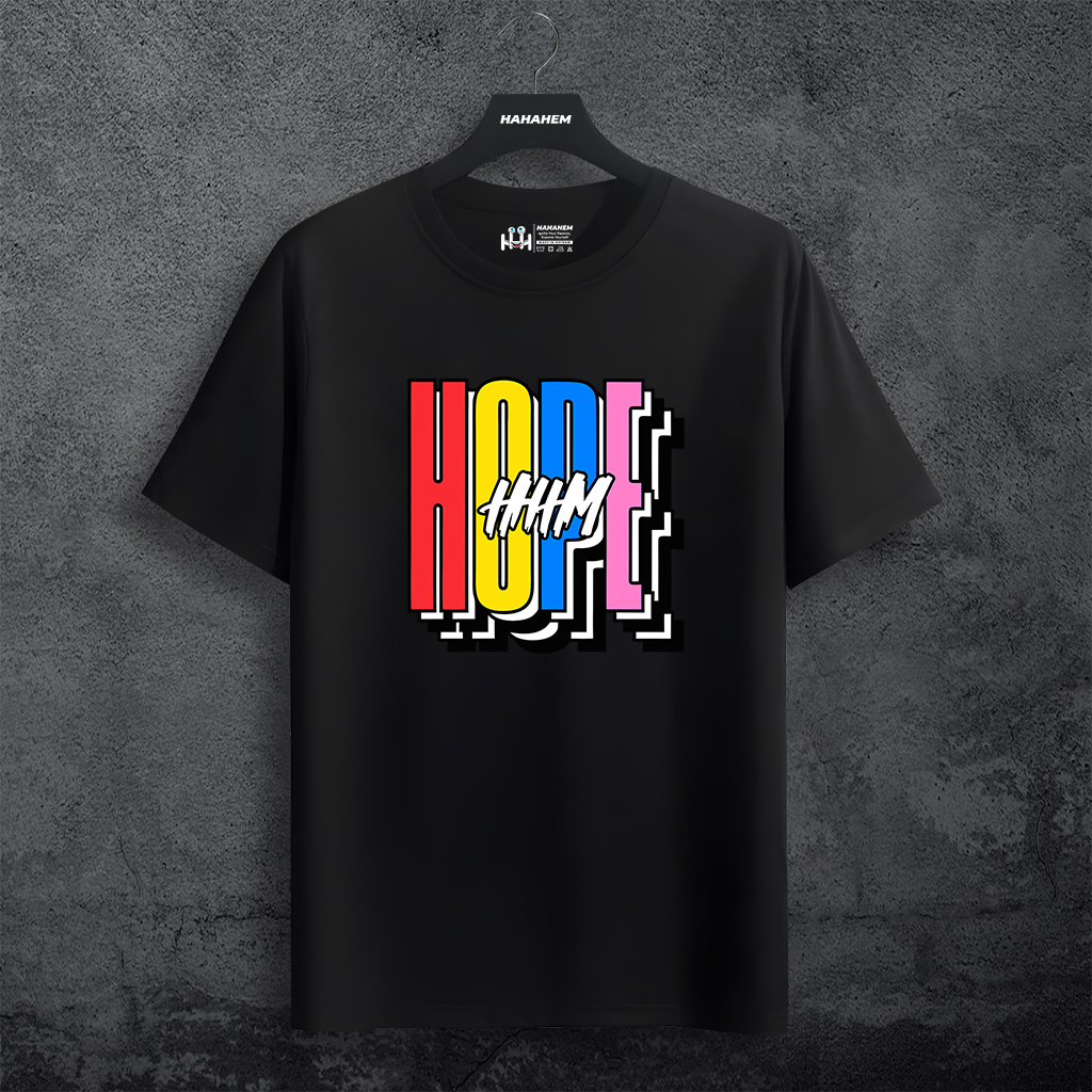 hahahem.id T-SHIRT tshirt Distro Kaos Lengan pendek cotton Katun Combed 24s Unisex Hitam Putih Dusty