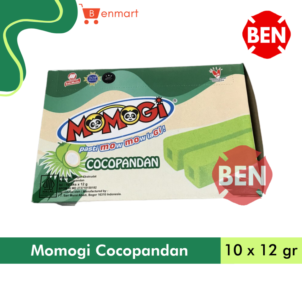 

Momogi Stick COCOPANDAN 1 Box 10 Pcs Coco Pandan Hijau Manis Besar