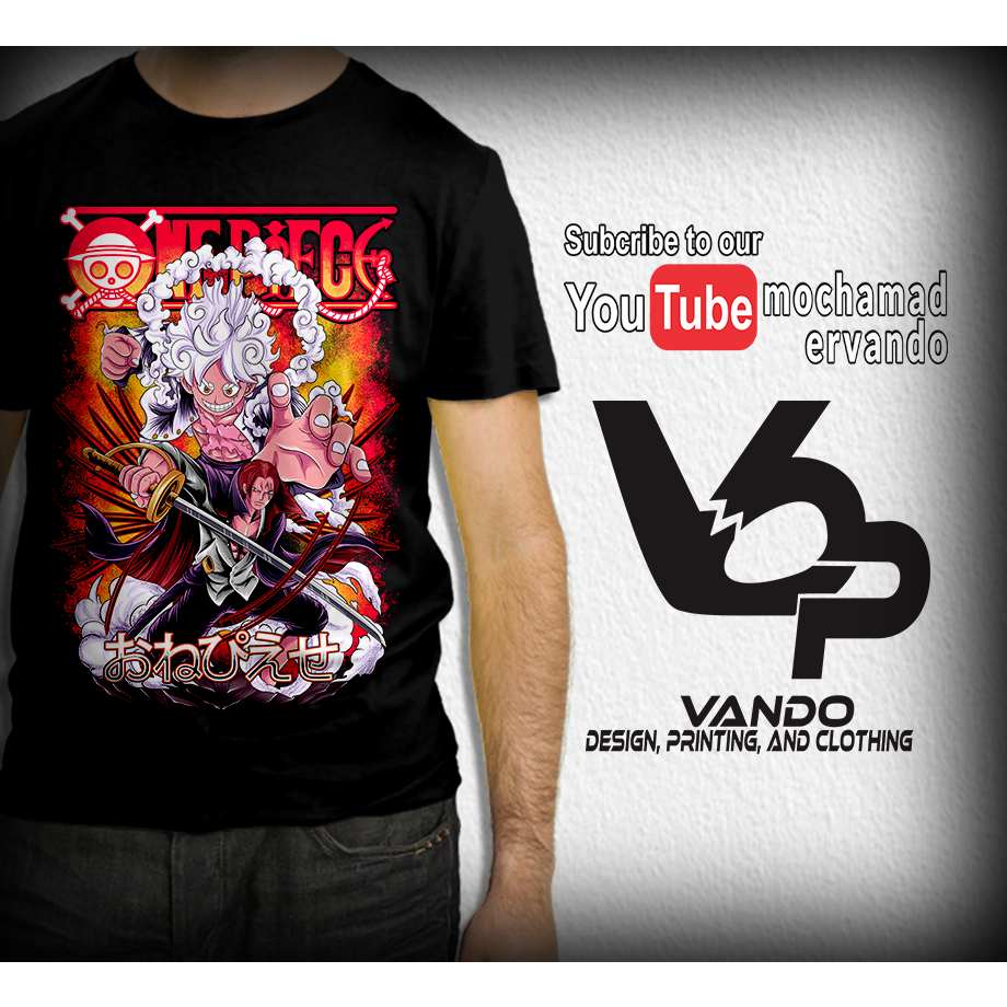 KAOS T-SHIRT ANIME ONE PIECE SHANKS | HITAM | ONE PIECE SERIES