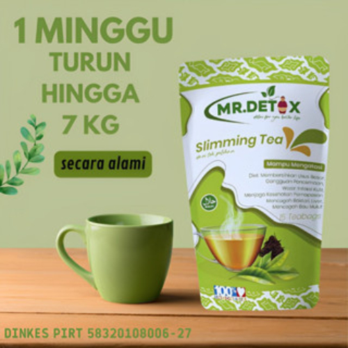 Teh Pelangsing Mr.detox slimming tea Teh Diet Herbal Alami Teh Hijau
