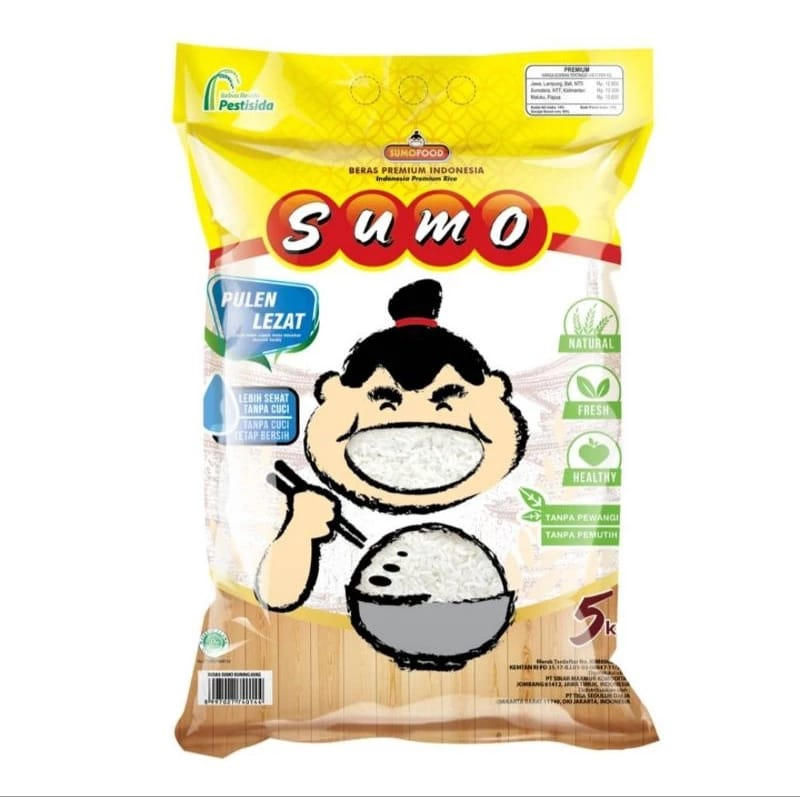 

Beras Sumo Premium Pulen Dan Enak Kemasan Kuning Berat Bersih 5 kg