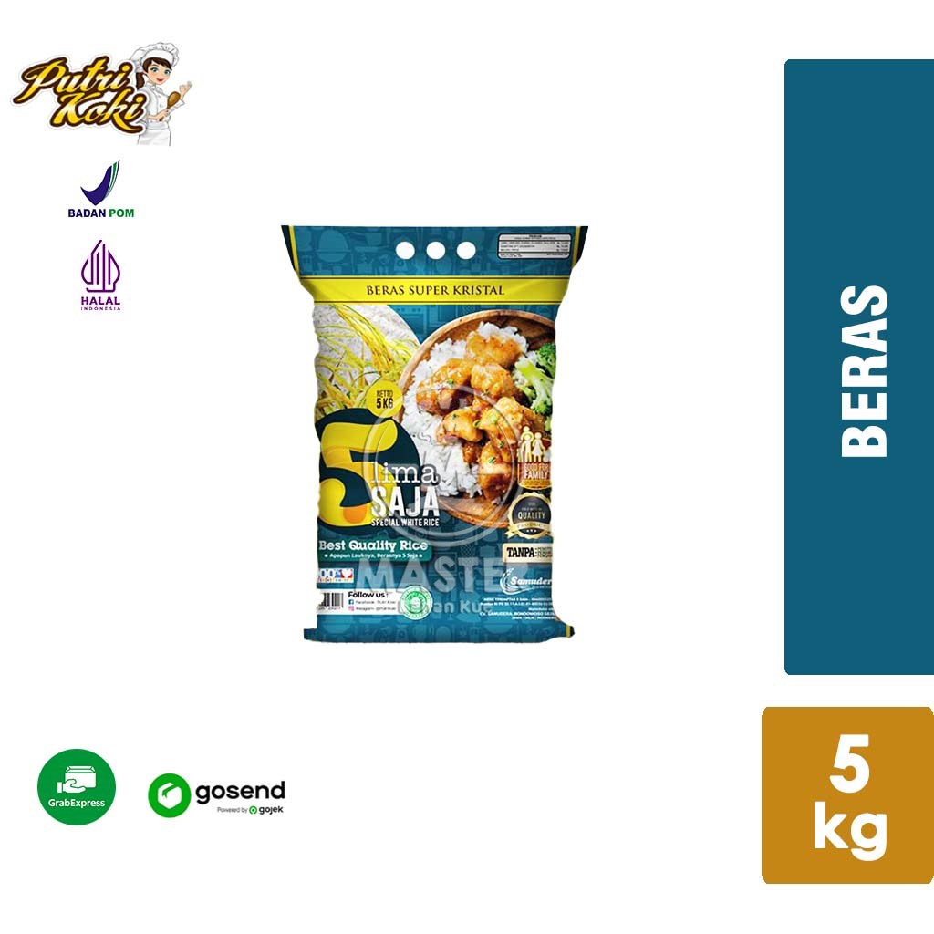 

Beras Lima Saja 5 Kg Beras Putih Super Kristal [KHUSUS INSTANT]