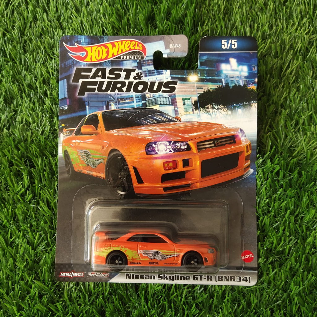 HOT WHEELS PREMIUM NISSAN SKYLINE GT-R (BNR34) FAST AND FURIOUS ORANGE