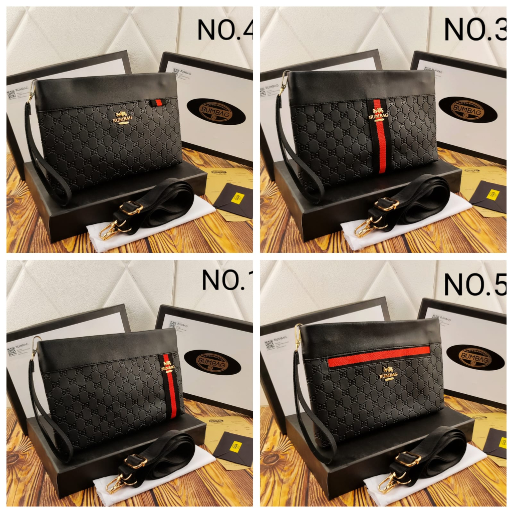 BUMBAG - Clucthbag/Hand Bag Pria dan Wanita FREEBOX import Bahan WaterProof Full Emboss - CLUTCH HAN