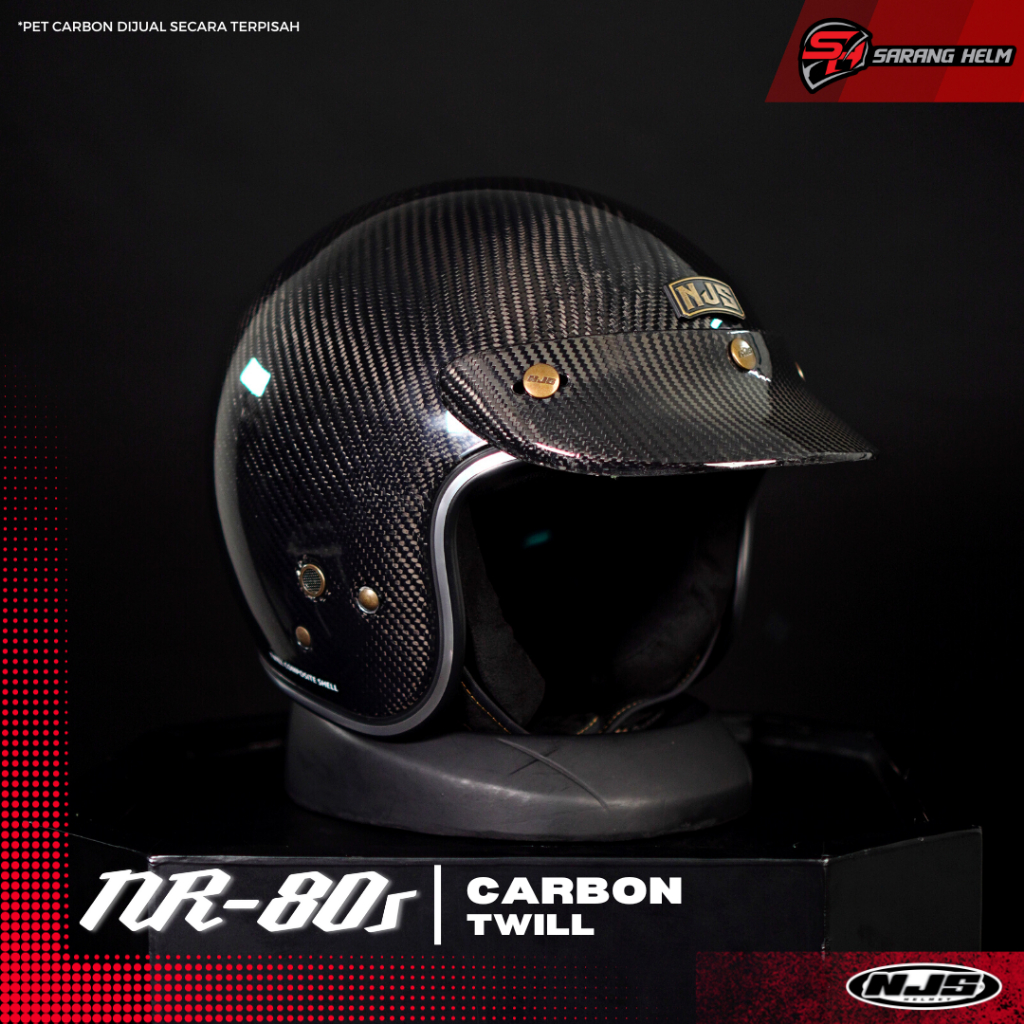NJS NR-80S CARBON - Helm Retro | Helm Carbon | NJS Retro | Retro | ORI | NJS | Helm NR |100% Carbon