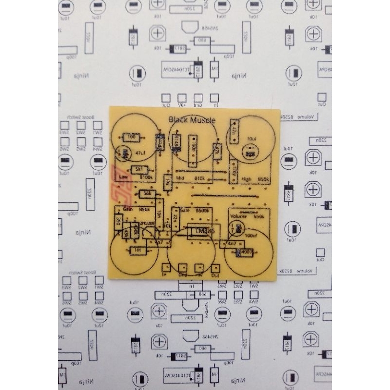 PCB EFEK GITAR DISTORSI BLACK MUSCLE