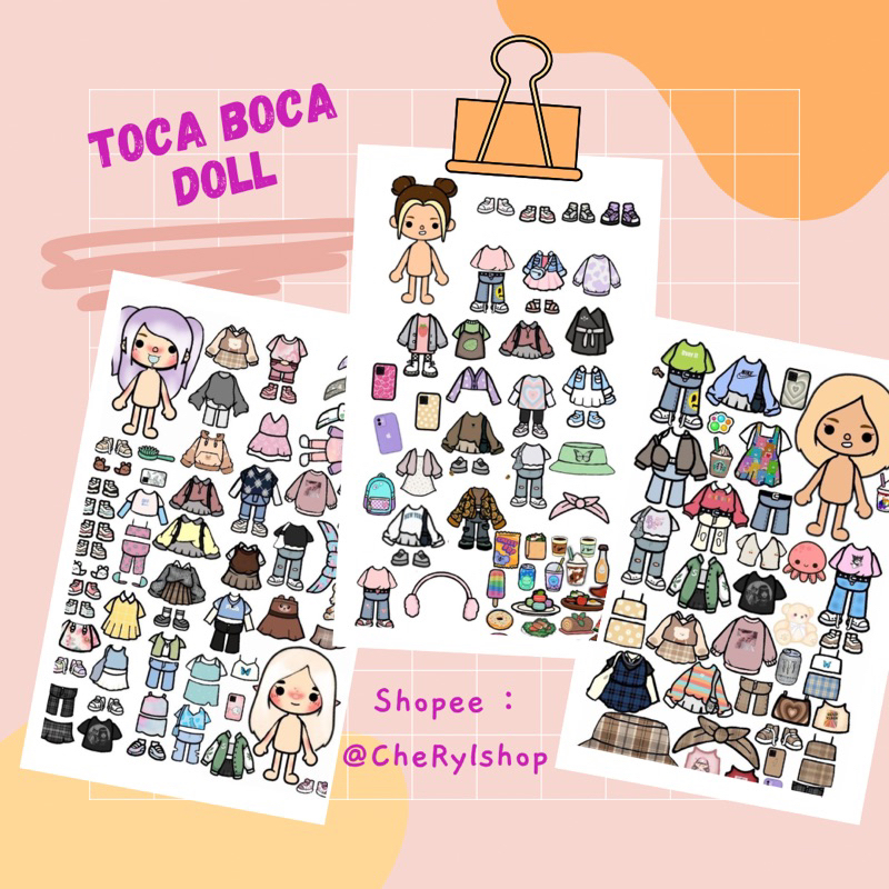 Toca boca doll, BP BPan, Paper doll, mainan anak