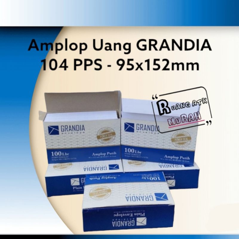 

Amplop Putih Grandia 104 PPS polos- 1 box 100 Lembar