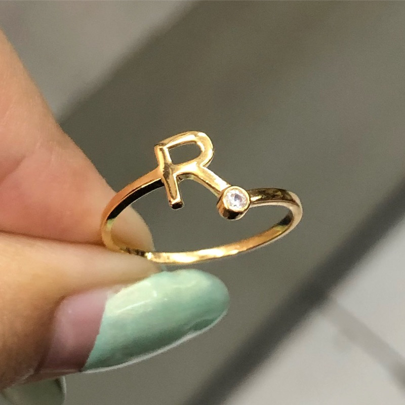 ME9- CINCIN HURUF R 0.95GR KADAR 375 UKURAN 11