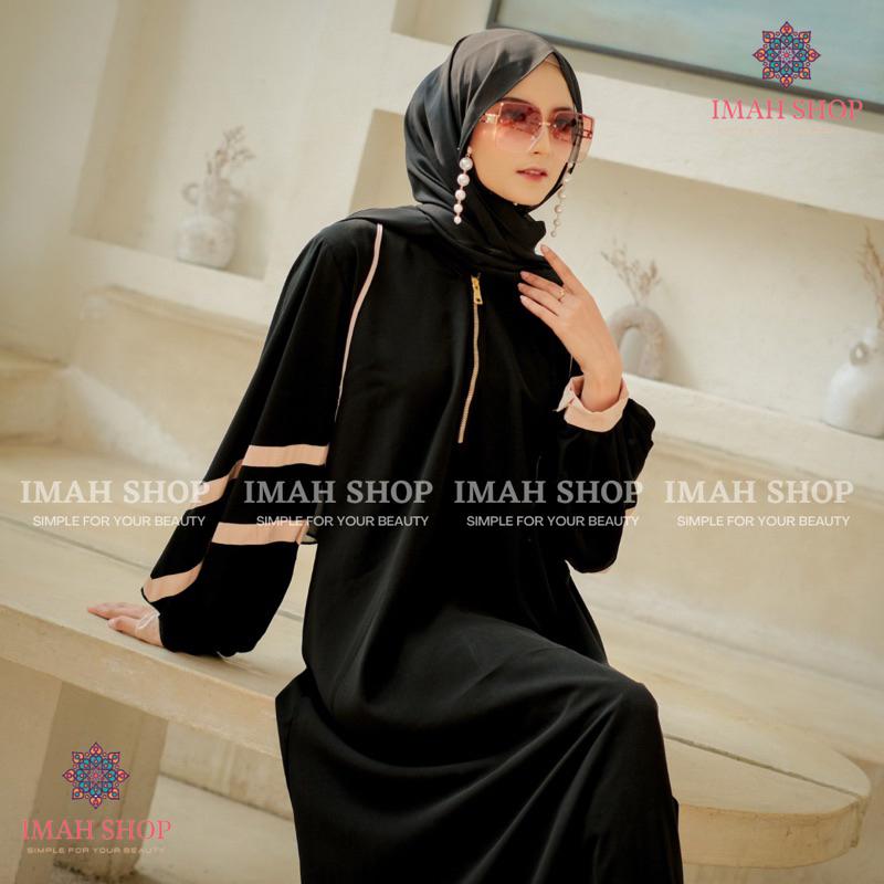 Abaya Gamis Dubai Turkey Turki 821 Ziper Busui